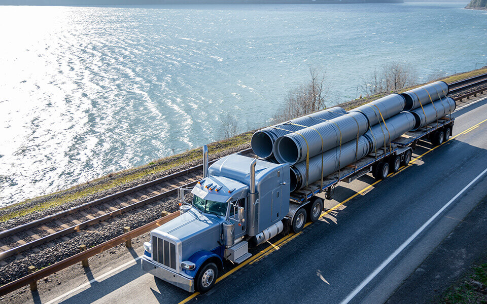Freight Logistics Photo Banners Flatbed Trucking